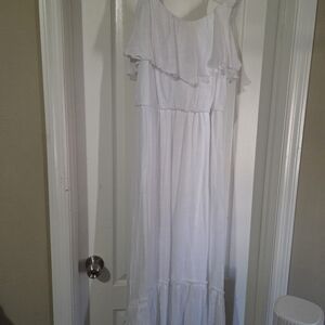 AB Studio White Maxi Dress
